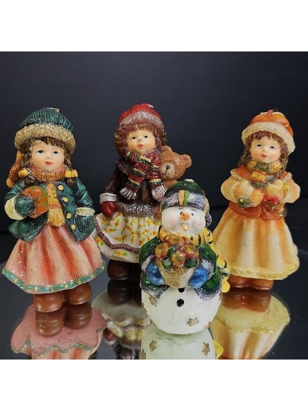 Gorgeous Candle Girls And Santa Christmas Decorations Unlit Wax Glitter Gift